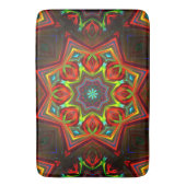 Rot gelb verdreht acht-spitzen Sternenkaleidoscope Badematte (Vorderseite Vertikal)