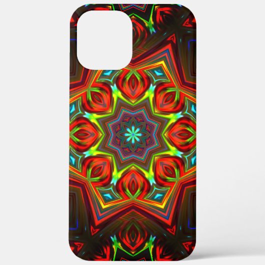 Rot gelb verdreht acht-spitzen Sternenkaleidoscope Case-Mate iPhone Hülle (Rückseite)