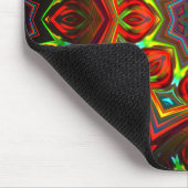 Rot gelb verdreht acht-spitzen Sternenkaleidoscope Mousepad (Ecke)