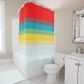 Rot-Gelb-Weiß-Grau Abstraktes einzigartiges Muster Duschvorhang (Beispiel)