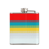 Rot-Gelb-Weiß-Grau Abstraktes einzigartiges Muster Flachmann (Rückseite)