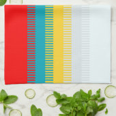 Rot-Gelb-Weiß-Grau Abstraktes einzigartiges Muster Handtuch (Gefaltet)