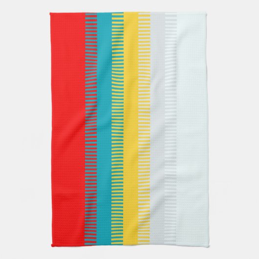 Rot-Gelb-Weiß-Grau Abstraktes einzigartiges Muster Handtuch (Vertikal)