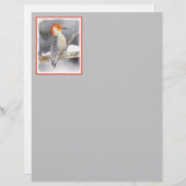 Rot-Gelb Woodpecker Malerei Original Vogelkunst (Vorne/Hinten)