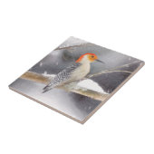 Rot-Gelb Woodpecker Malerei Original Vogelkunst Fliese (Seite)