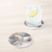 Rot-Gelb Woodpecker Malerei Original Vogelkunst Getränkeuntersetzer (Seite)