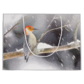 Rot-Gelb Woodpecker Malerei Original Vogelkunst Große Geschenktüte (Vorderseite)