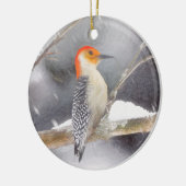 Rot-Gelb Woodpecker Malerei Original Vogelkunst Keramik Ornament (Links)