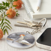 Rot-Gelb Woodpecker Malerei Original Vogelkunst Schlüsselanhänger (Vorderseite rechts)