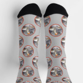Rot-Gelb Woodpecker Malerei Original Vogelkunst Socken (Oben)