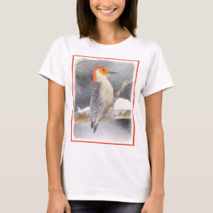 Rot-Gelb Woodpecker Malerei Original Vogelkunst T-Shirt