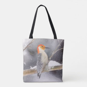 Rot-Gelb Woodpecker Malerei Original Vogelkunst Tasche
