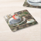 Rot-Gelb Woodpecker Untersetzer Set. (angewinkelt)