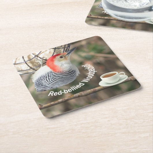 Rot-Gelb Woodpecker Untersetzer Set. (angewinkelt)