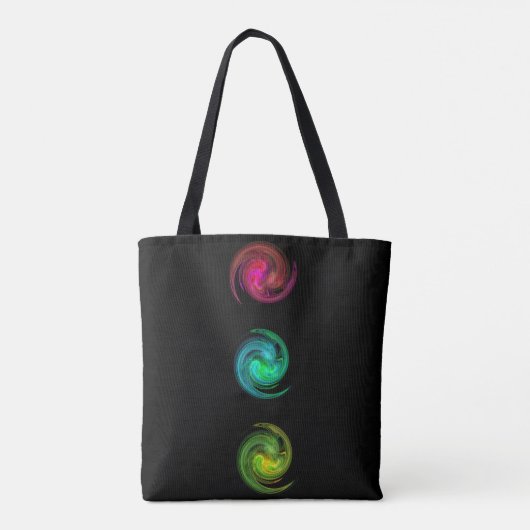 ROT GELBE BLAU LICHT VORTEX Monogramm Schwarz Tasche (Rückseite)