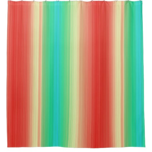 Rot-gelbe blaue Streifen Duschvorhang (Vorderseite)