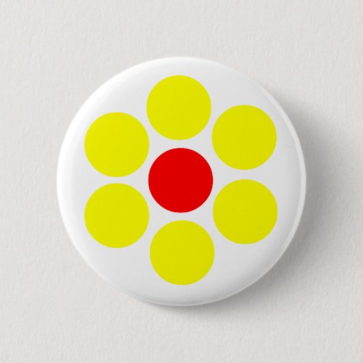 Rot-Gelbe Blume Einfach Minimal Button (Vorderseite)