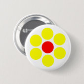 Rot-Gelbe Blume Einfach Minimal Button (Vorne & Hinten)