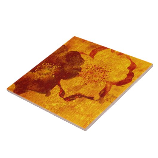 Rot-gelbe Blume grunge digitale Grafik Fliese (Seite)