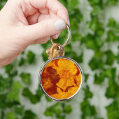 Rot-gelbe Blume grunge digitale Grafik Schlüsselanhänger (Hand)