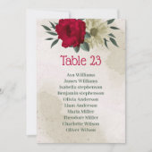 Rot-gelbe Blumen botanische Sitzplakette Einladung (Vorderseite)