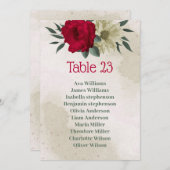 Rot-gelbe Blumen botanische Sitzplakette Einladung (Vorne/Hinten)