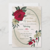 Rot-gelbe Blumen geometrische Hochzeit Einladung (Vorderseite)