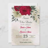 Rot-gelbe Blüten botanisch Save The Date (Vorderseite)
