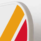 Rot-gelbe Diagonalstreifen auf weiß Pickleball Schläger (Linke Seite)