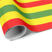 Rot-gelbe grüne Streifen Geschenkpapier (Rolleneckpunkt)