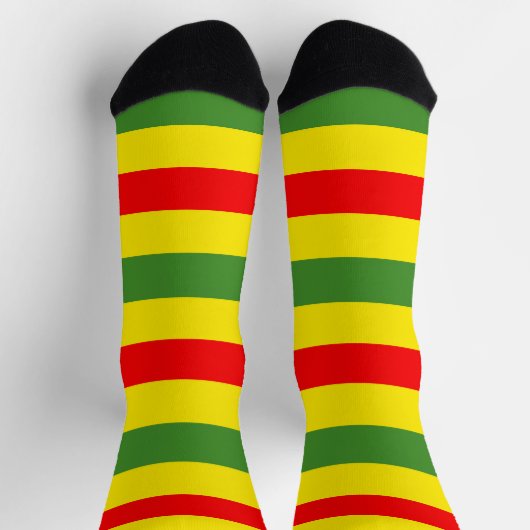 Rot-gelbe grüne Streifen Socken (Oben)