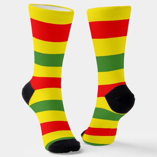 Rot-gelbe grüne Streifen Socken (Gewinkelt)