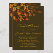 Rot, gelbe Herbstblätter Bridal Dusche Einladung (Vorne/Hinten)