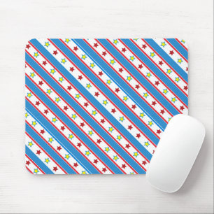Rot Gelbe Sterne Blaue Diagonale Sternen Cheerlead Mousepad
