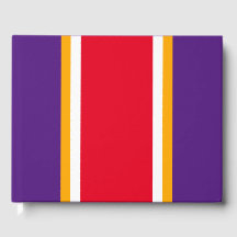 Rot-gelbe Streifen auf fett Lila