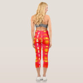 rot-gelbe Texturen Capri Leggings (Rückseite)