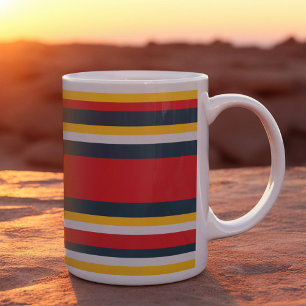 Rot-gelbe Uniform Streifen Kaffeetasse