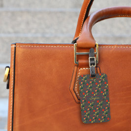 Rot-gelbe Wildblumen Graumuster Gepäckanhänger