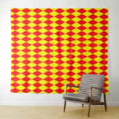 Rot-gelbes Harlekin-Karodesign Wandteppich (Beispiel (Horizontal))
