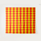 Rot-gelbes Harlekin-Karodesign Wandteppich (Vorderseite (Horizontal))