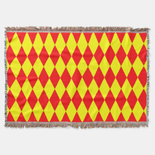 Rot-gelbes Harlekin-Karomuster-Design  Decke