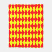 Rot-gelbes Harlekin-Karomuster-Design  Fleecedecke (Vorderseite)