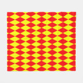 Rot-gelbes Harlekin-Karomuster-Design  Fleecedecke (Vorderseite (Horizontal))