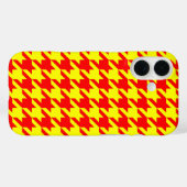 Rot-gelbes Houndstooth-Design Case-Mate iPhone Hülle (Rückseite (Horizontal))