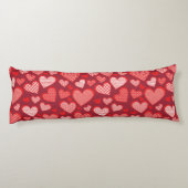 Rot Gemustert I Liebe, die du hörst Seitenschläferkissen (Rückseite)