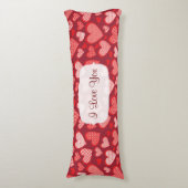 Rot Gemustert I Liebe, die du hörst Seitenschläferkissen (Vorderseite Vertikal)