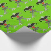 Rot genäht mit Mustache Geschenkpapier (Ecke)
