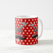 Rot genäht mit Mustache Kaffeetasse (VorderseiteRechts)