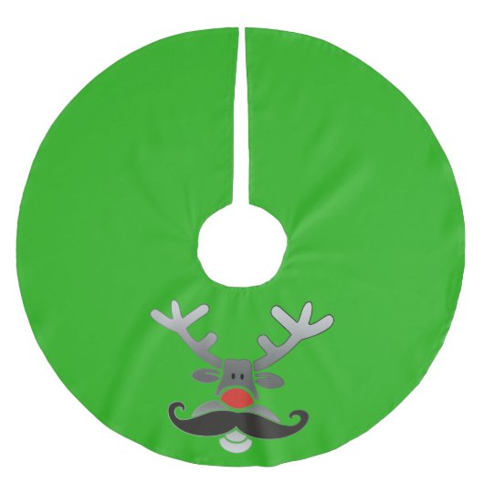 Rot genäht mit Mustache Polyester Weihnachtsbaumdecke (Vorderseite)