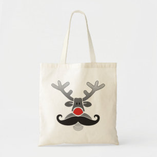 Rot genäht mit Mustache Tragetasche